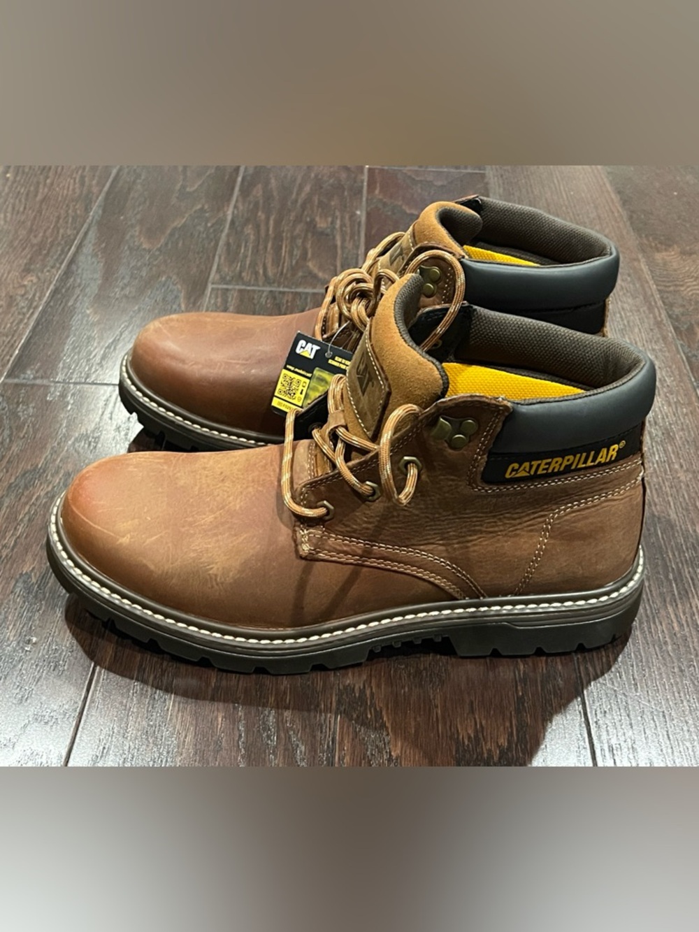 CAT Men Outbase Waterproof Soft Toe Work Boots Size US 11.5M Brown Leather MRX